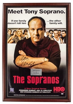 James Gandolfini Framed Autographed HBO Signed Sopranos Poster (PSA/DNA)